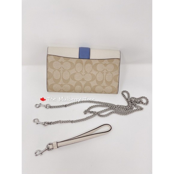 NWT Coach C1484 Gemma Clutch Crossbody In Colorblock Signature Canvas Org $288 - Picture 4 of 9